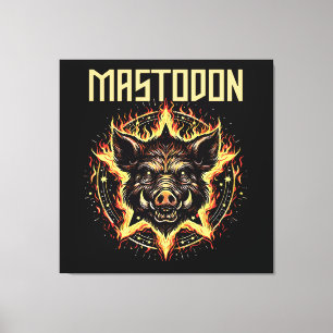 Impressão Em Tela Fogo do Javali Mastodonte