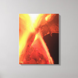 Impressão Em Tela Fogo e Madeira