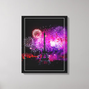 Impressão Em Tela Fogos-de-artifício da torre de Arte-Eiffel das