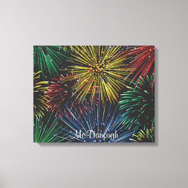 Impressão Em Tela Fogos de artifício no céu (Frente)