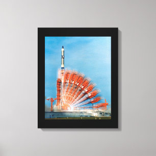 Impressão Em Tela Foguete Gemini X Lançamento Fotografia em Time Lap