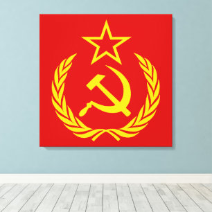 Impressão Em Tela Foice e Martelo, URSS, CCCP, Comunismo