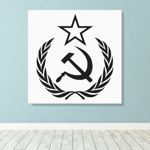 Impressão Em Tela Foice e Martelo, URSS, CCCP, Comunismo