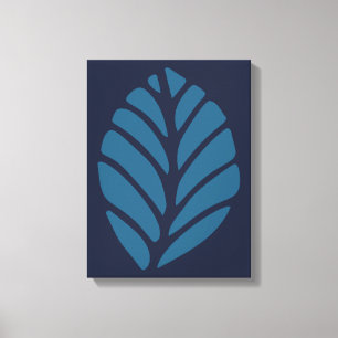 Impressão Em Tela Folha azul minimalista