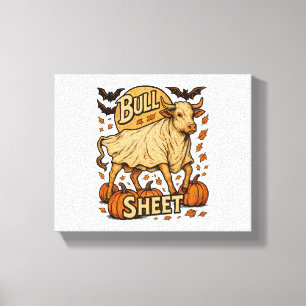 Impressão Em Tela Folha de Touro de Vaca Halloween