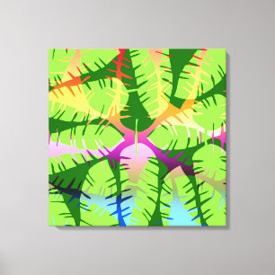 IMPRESSÃO EM TELA FOLHAS BOTÂNICAS DE ABSTRATO BANANA