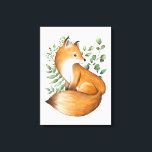 Impressão Em Tela Folhas de Floresta Elegante Fox Botânica<br><div class="desc">Este design adorável pertence à nossa coleção FABRICANTE FLORESTAL. Apresenta a nossa ilustração original de aquarela,  que mostra uma raposa de bebês e elegantes folhas botânicas verdes. Itens correspondentes disponíveis em nossa loja!</div>
