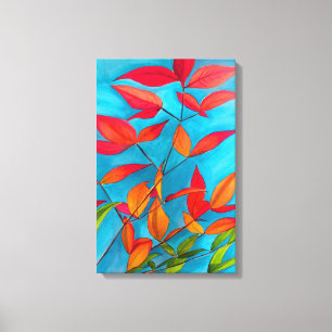 Impressão Em Tela Folhas de laranja Arte original do outono