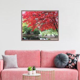 Impressão Em Tela Folhas de Mapeamento Colorido de Outono de Jardim