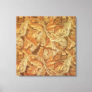 Impressão Em Tela Folhas de Outono Acanthus Marrom William Morris