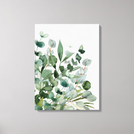 Impressão Em Tela Folhas de Verdor Folhagem Verde Aquarela