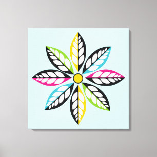 Impressão Em Tela Folhas decorativas modernas, abstrato azul