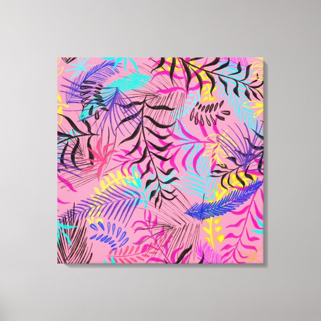 Impressão Em Tela Folhas tropicais (Frente)