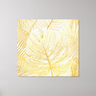 Impressão Em Tela Folhas tropicais de palma: padrão de colheita.