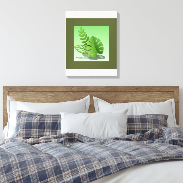 Impressão Em Tela Folhas Verdes (Insitu(Quarto))