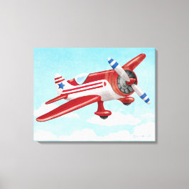 Impressão Em Tela Folheto de Vintage: Vermelho, Branco e Azul