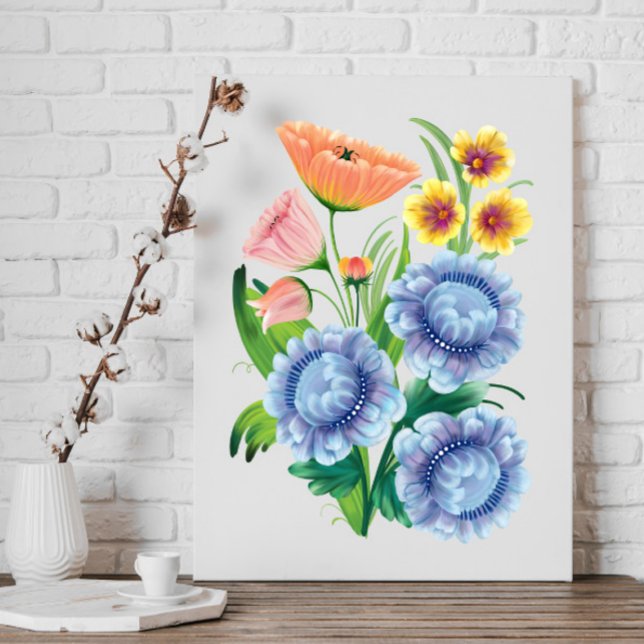 Impressão Em Tela Folk Art Floral (Criador carregado)