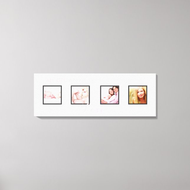 Impressão Em Tela fonte DIY+fundo personalizado de quadros de 4 foto (Frente)