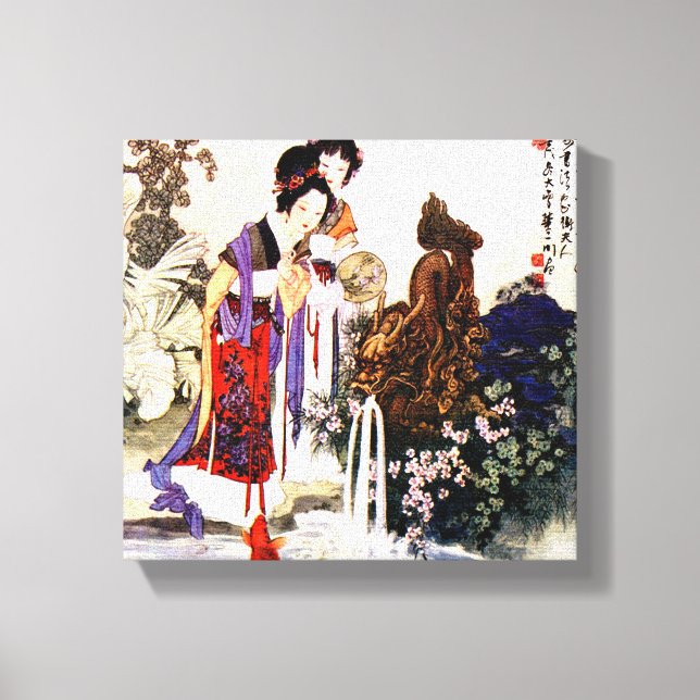 Impressão Em Tela Fonte do dragão de 12" x 12", 1,5", Solteiro (Frente)