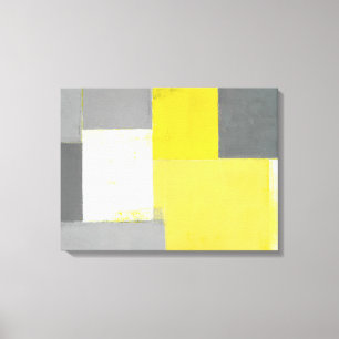 Impressão Em Tela "Fora da arte abstracta cinzenta e amarela da