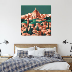 Impressão Em Tela Forest Green & Copper Itália — Arte AI