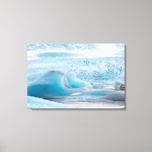 Impressão Em Tela Formações de Gelo Glacial Azul, Horizontal