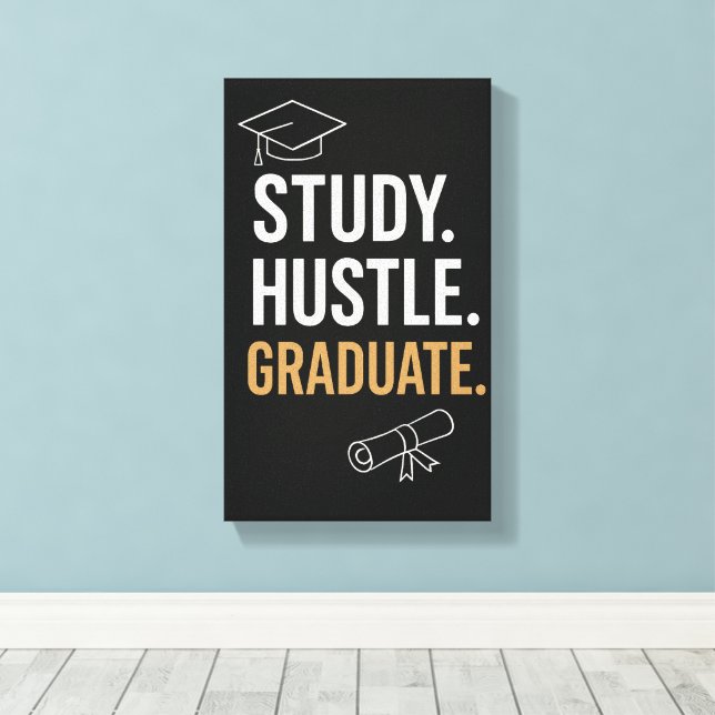 Impressão Em Tela Formando Hustle - Muro de Estudantes Motivacionais (Insitu(piso de madeira))