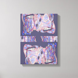 Impressão Em Tela Formas Abstratas Fluindo Coral e Índigo