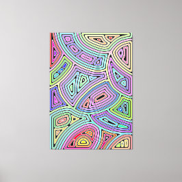 Impressão Em Tela formas abstrato assimétricas do arco-íris 2