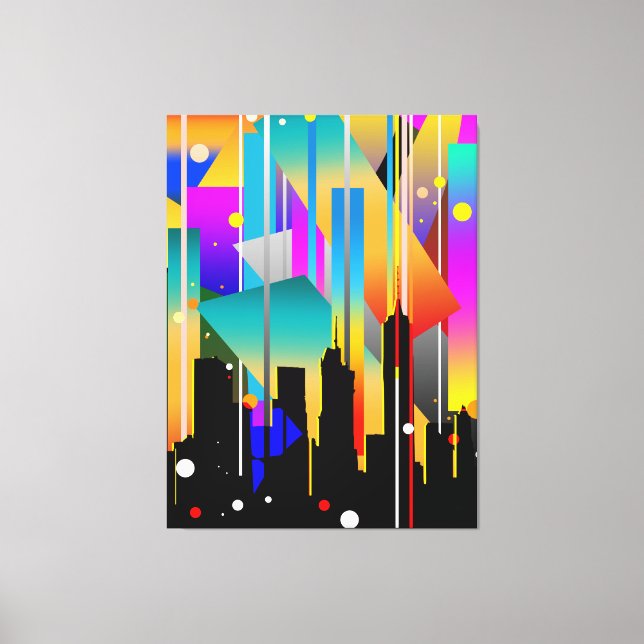 Impressão Em Tela Formas Geométricas Abstratas de Nova York Moderna (Frente)