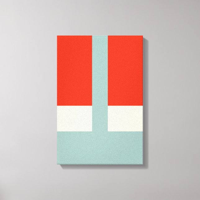 Impressão Em Tela Formas Geométricas Abstrato Cinzas Vermelhas (Frente)