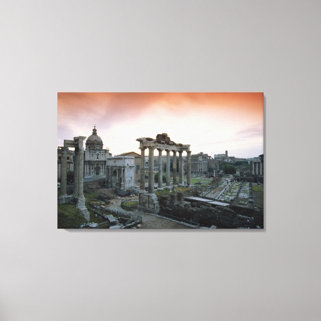 Impressão Em Tela Fórum Romano ao amanhecer (Frente)