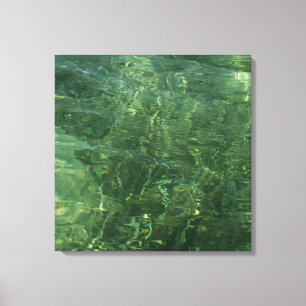 Impressão Em Tela Foto Água sobre Grama Marinha II (Azul e Verde)
