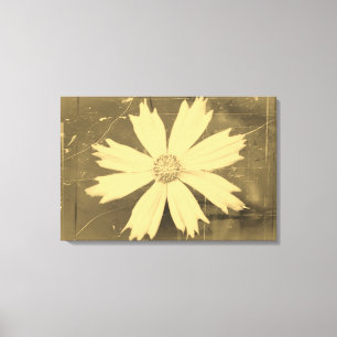 Impressão Em Tela Foto antiga Amarelo Cosmos Flor Fechado 2