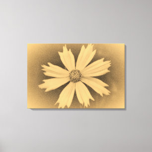 Impressão Em Tela Foto antiga Amarelo Cosmos Flor Fechado 3