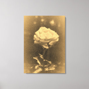 Impressão Em Tela Foto Antiga Linda Rosa Rosa Fechada