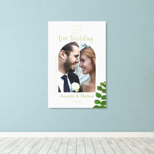 Impressão Em Tela Foto Chic Verde de Casamento (Insitu(piso de madeira))