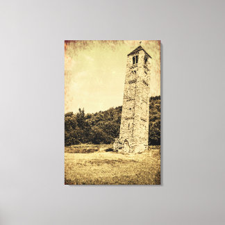 Impressão Em Tela FOTO COM EFEITO RETRÔ em torre de sino medieval em