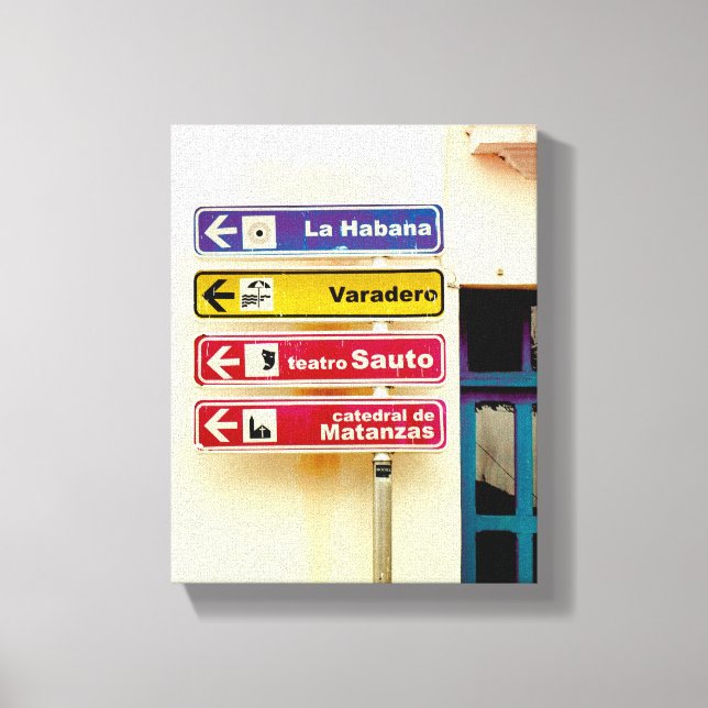 Impressão Em Tela Foto cubana de Havana Habana | Direções | (Frente)