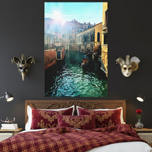 Impressão Em Tela Foto da arquitetura italiana da gôndola do canal d