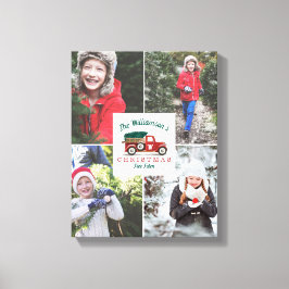 Impressão Em Tela Foto da Família de Fazendas de Árvore de Natal de 