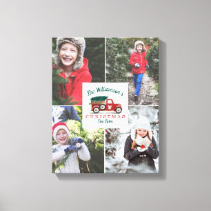 Impressão Em Tela Foto da Família de Fazendas de Árvore de Natal de 