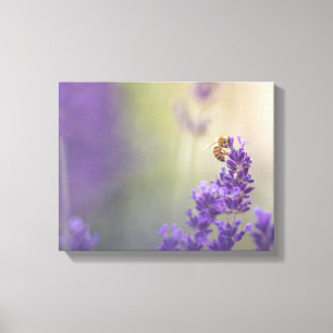Impressão Em Tela Foto da Natureza com Abelha em Flor de Lavanda