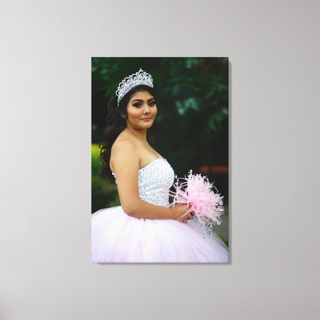 Impressão Em Tela Foto da Quinceañera Personalizada (Frente)
