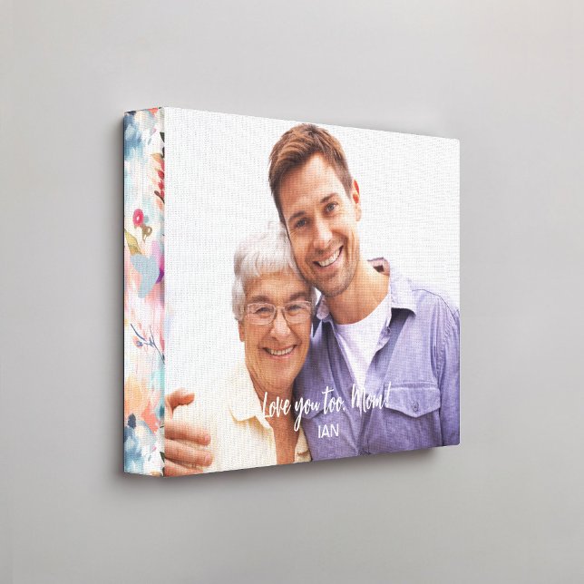 Impressão Em Tela Foto de borda do padrão floral Abstrato azul verme (Criador carregado)