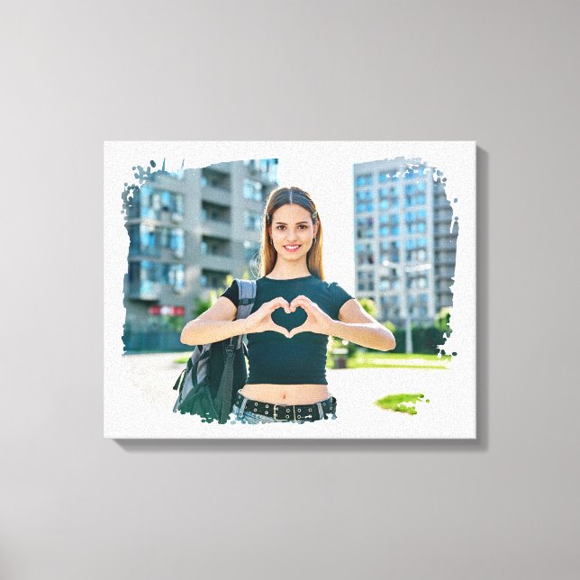 Impressão Em Tela Foto de Borda Grunge Moderna (Frente)