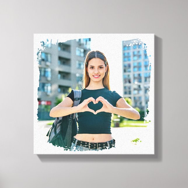 Impressão Em Tela Foto de Borda Grunge Moderna (Frente)