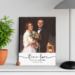 Impressão Em Tela Foto de Casamento de Amor Verdadeiro<br><div class="desc">Canvas de fotos de casamento para casal recém-casado ou casado. O verdadeiro amor é escrito em tipografia manuscrita e a modelo está pronta para você adicionar os nomes dos casais recém-casados e a data do casamento.</div>