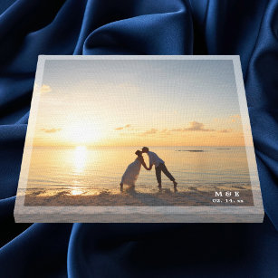 Impressão Em Tela Foto de casamento personalizado minimalista simple