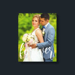 Impressão Em Tela Foto de casamento personalizado para sempre<br><div class="desc">Celebrar para sempre com sua foto de casamento personalizada. Modelo de foto via Pixabay licenciado sob CC0 e deve ser substituído por sua própria foto</div>